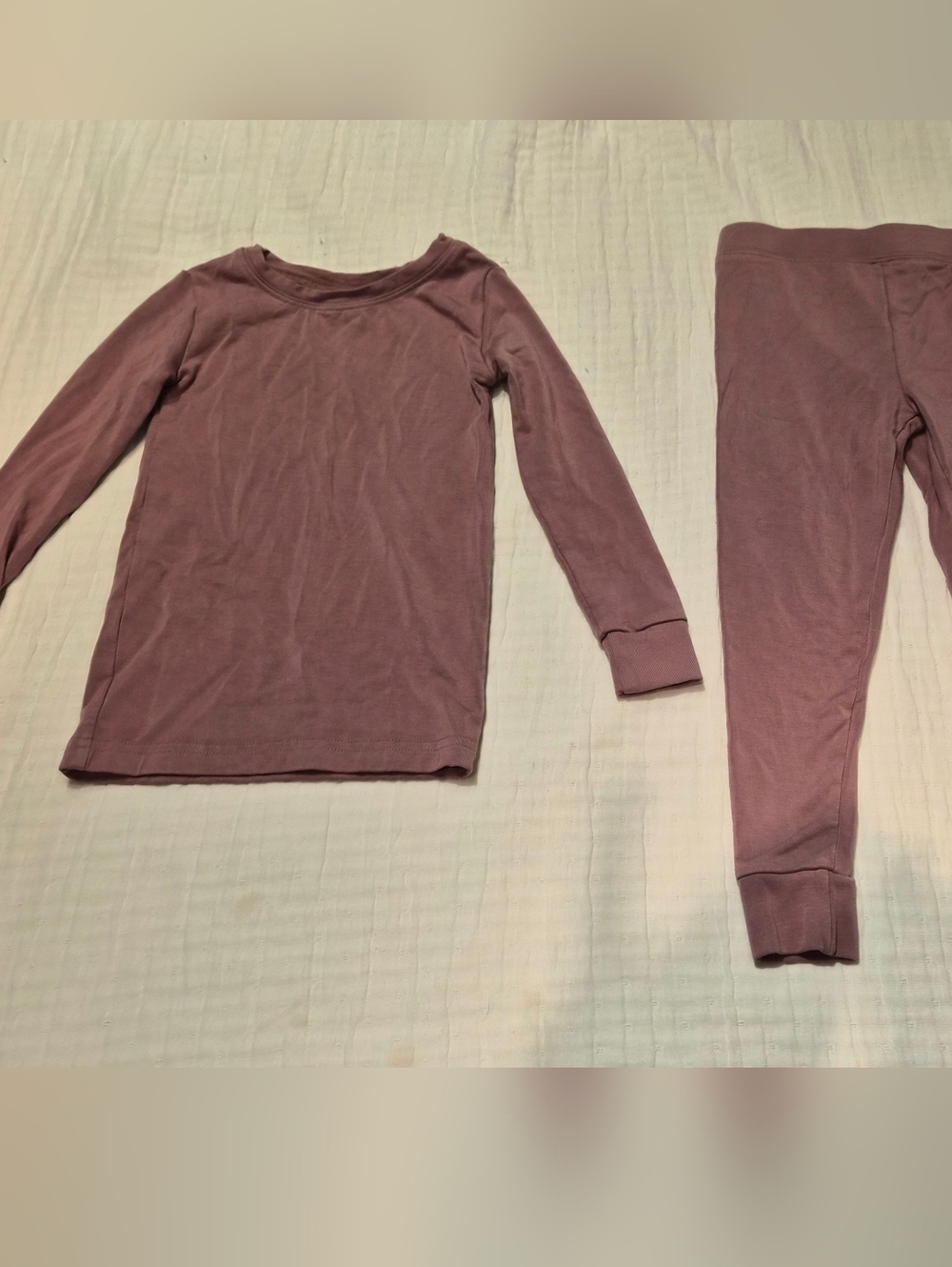 Little Sleepues Fleece Lined Kids Long Sleeve Pajama Set in Dusty Rose